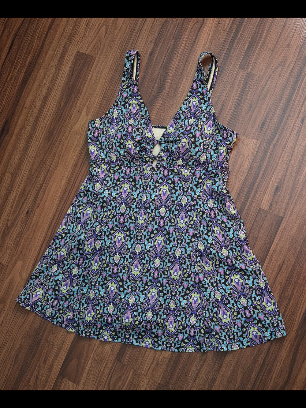 Women's Purple Paisley One-Piece Swimdress
